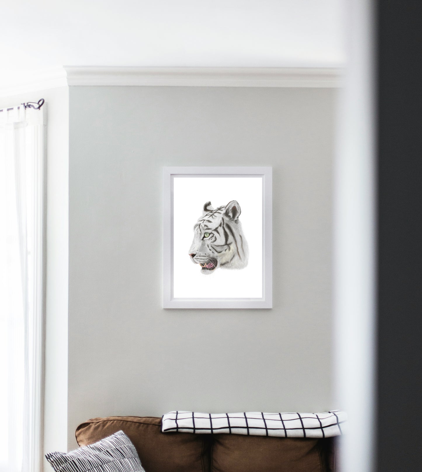White tiger art print